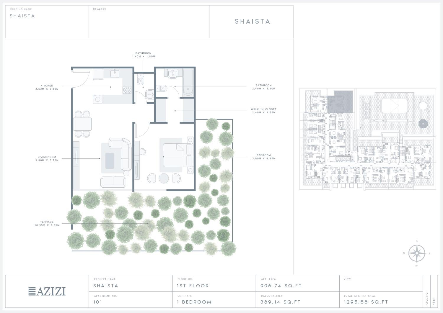 1 Bedroom floor plan