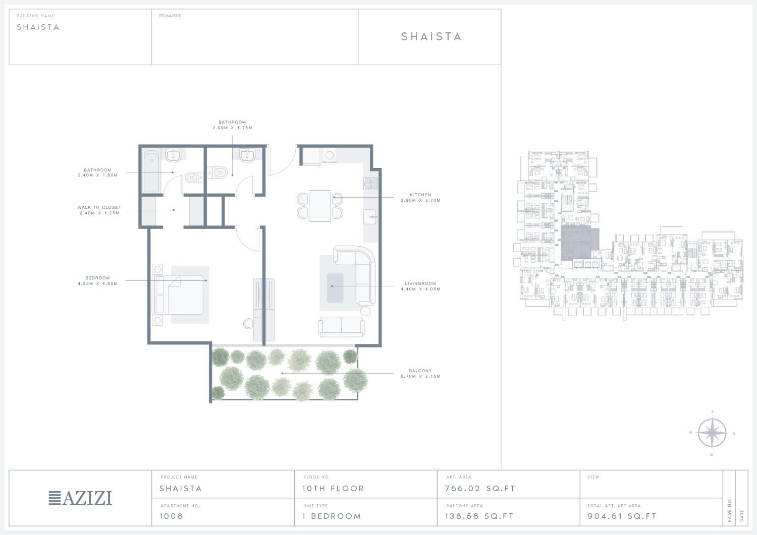 1 Bedroom floor plan