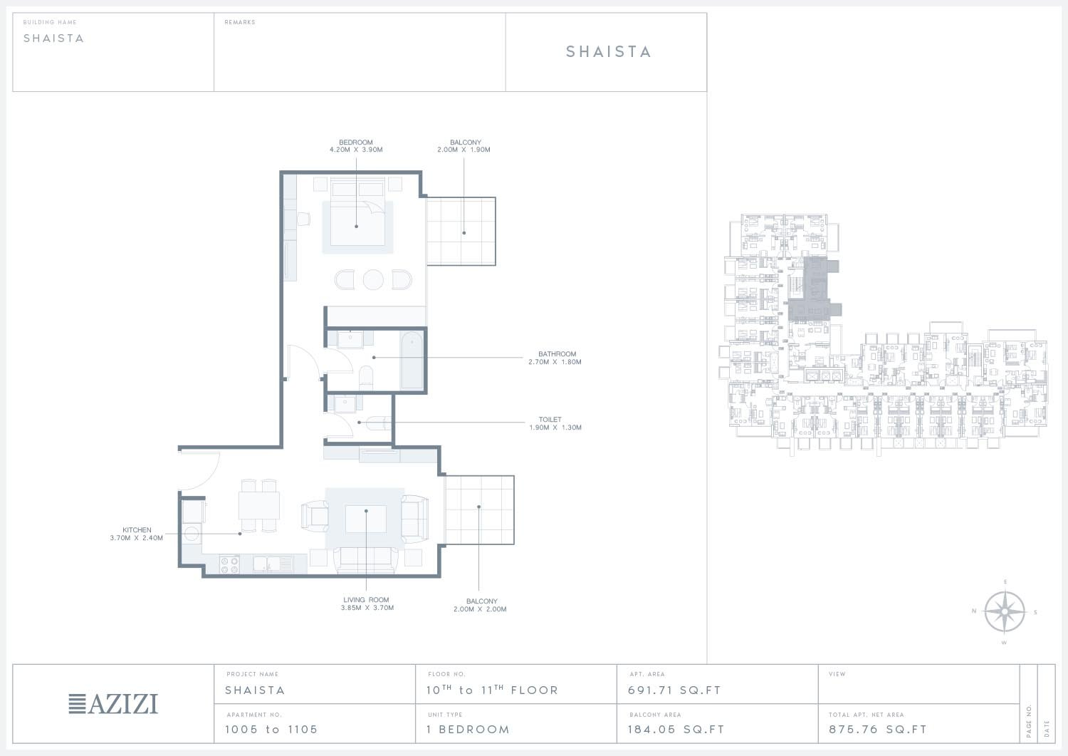 1 Bedroom floor plan