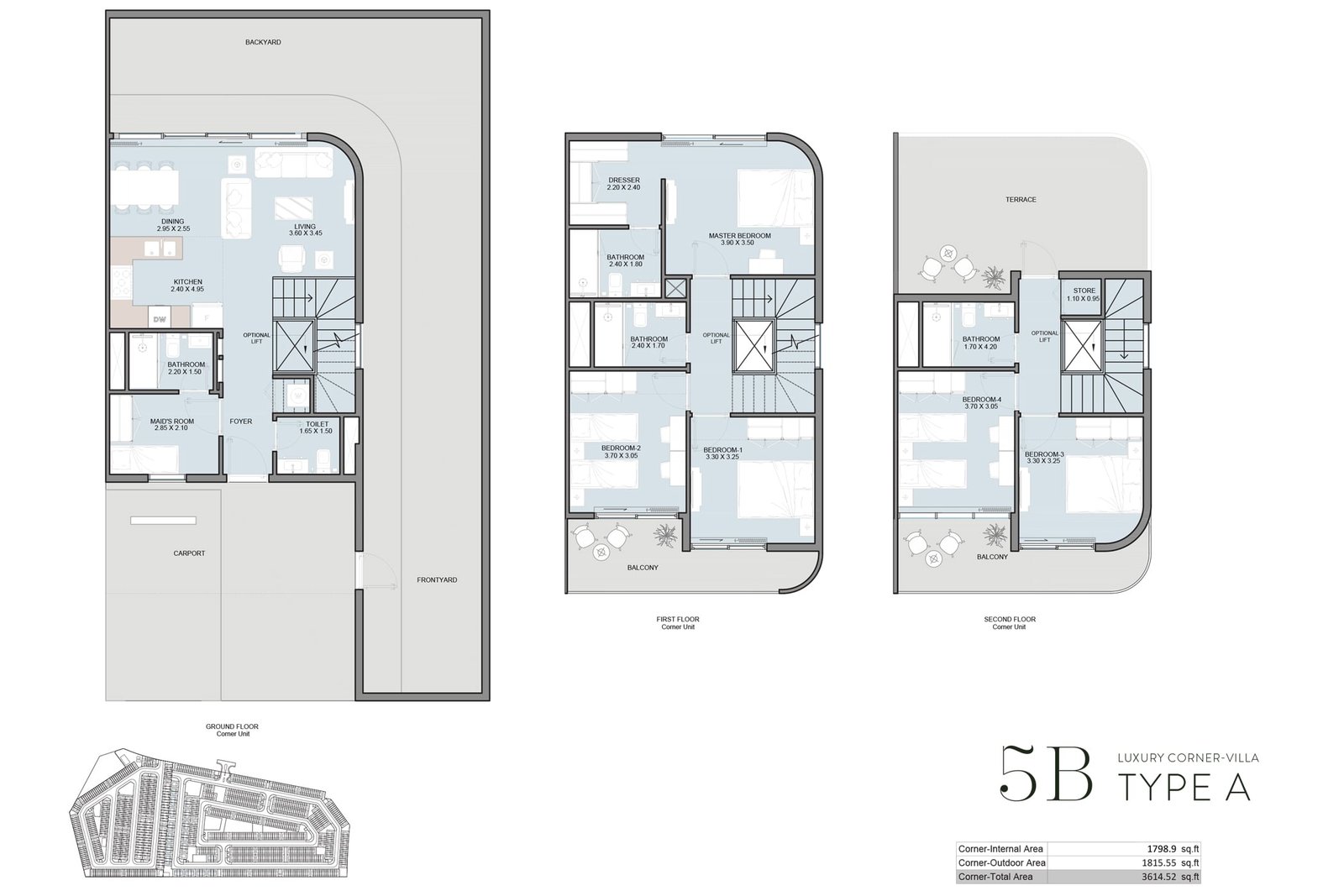 5 Bedrooms + Maid floor plan