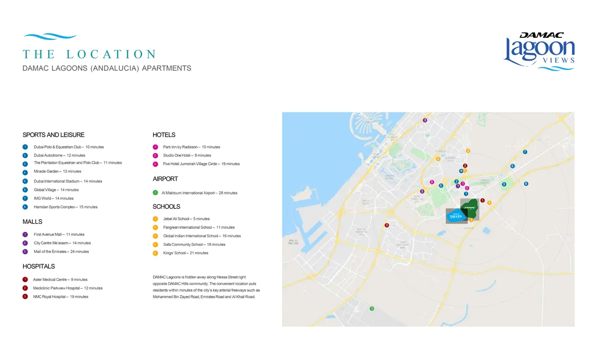 Damac Lagoon Views location map