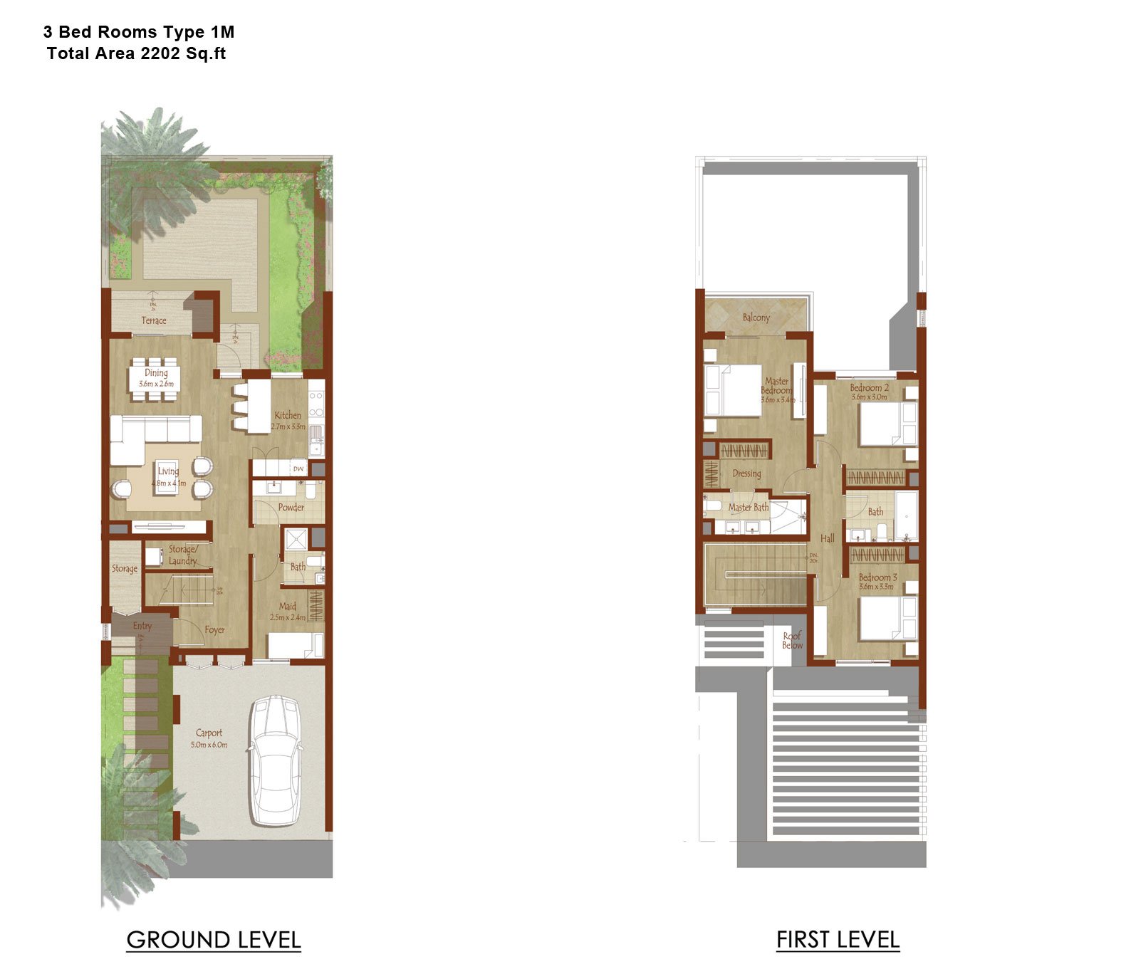 3 Bedrooms floor plan