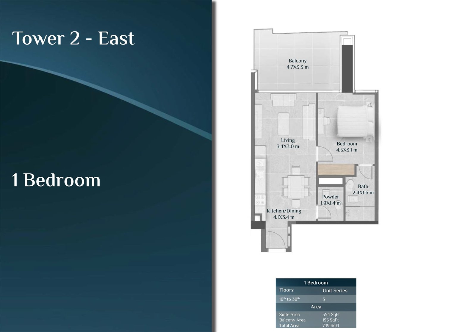 1 Bedroom floor plan