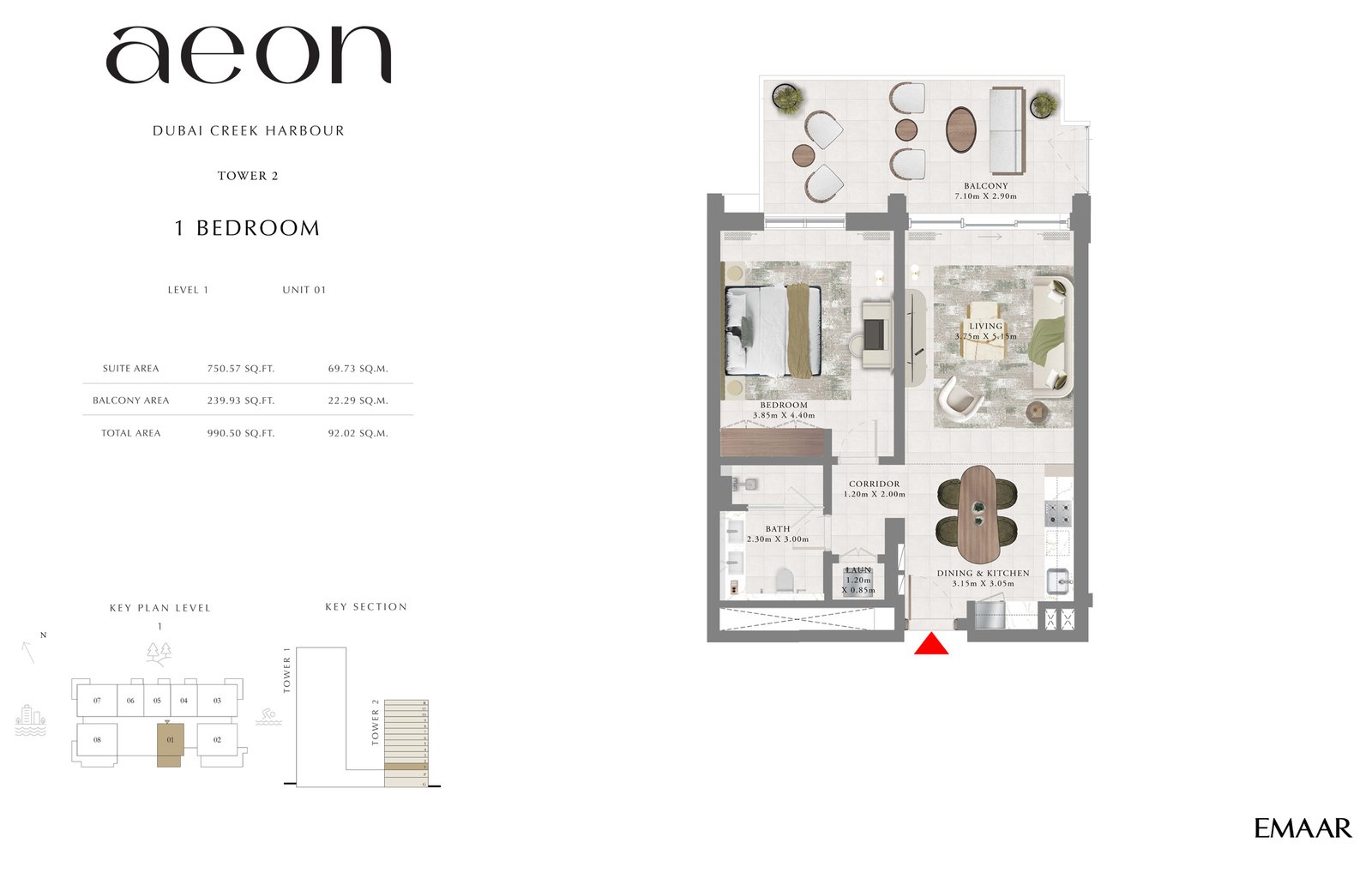 1 Bedroom floor plan