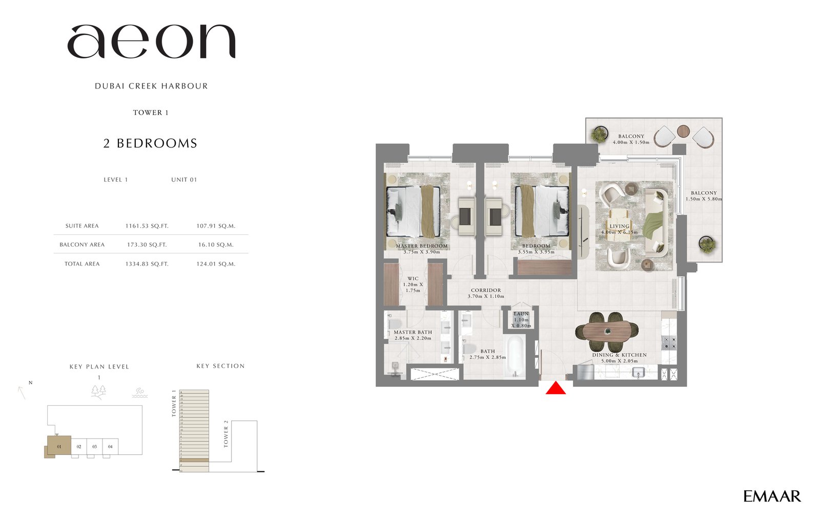 2 Bedrooms floor plan