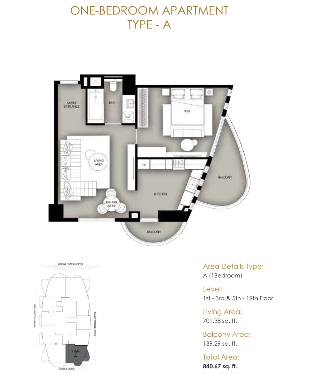 1 Bedroom floor plan