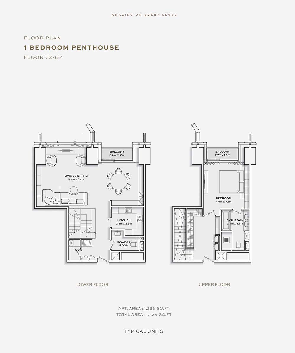 1 Bedroom floor plan