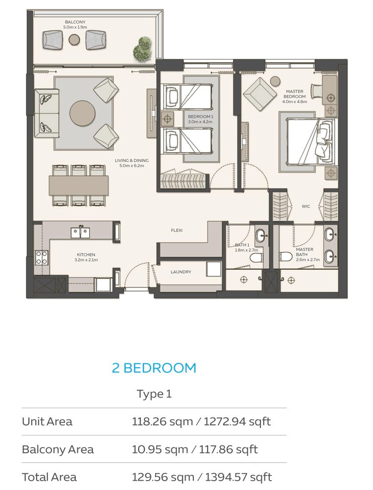 2 Bedroom floor plan