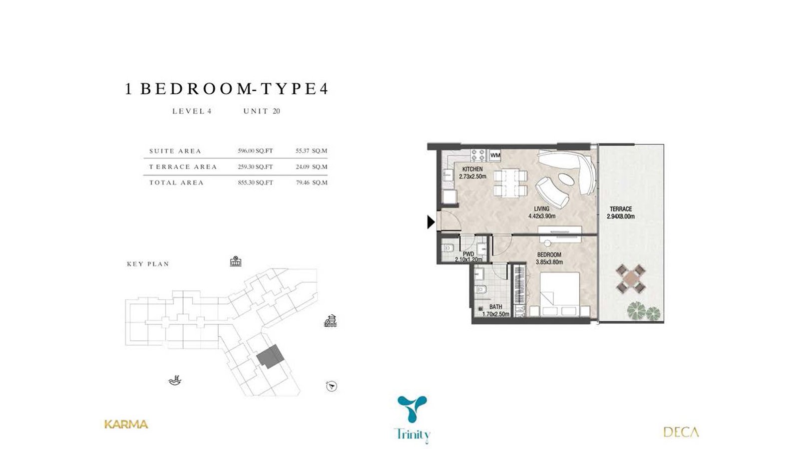 1 Bedroom floor plan