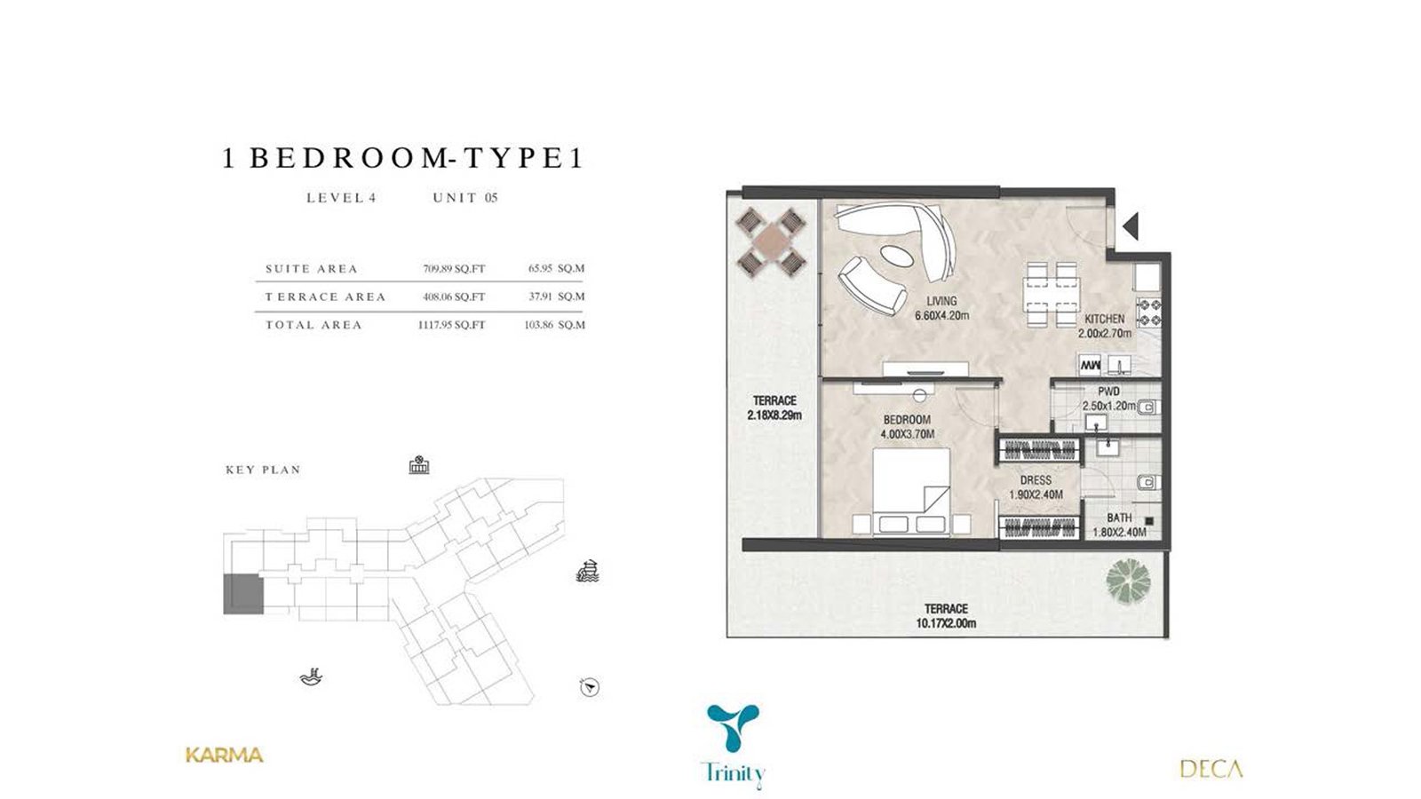 1 Bedroom floor plan