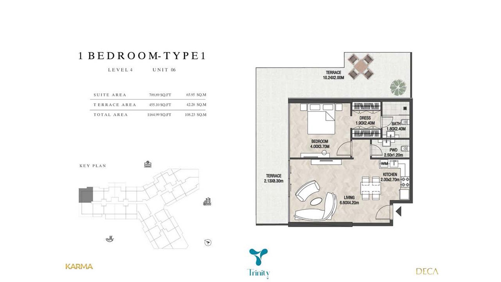 1 Bedroom floor plan