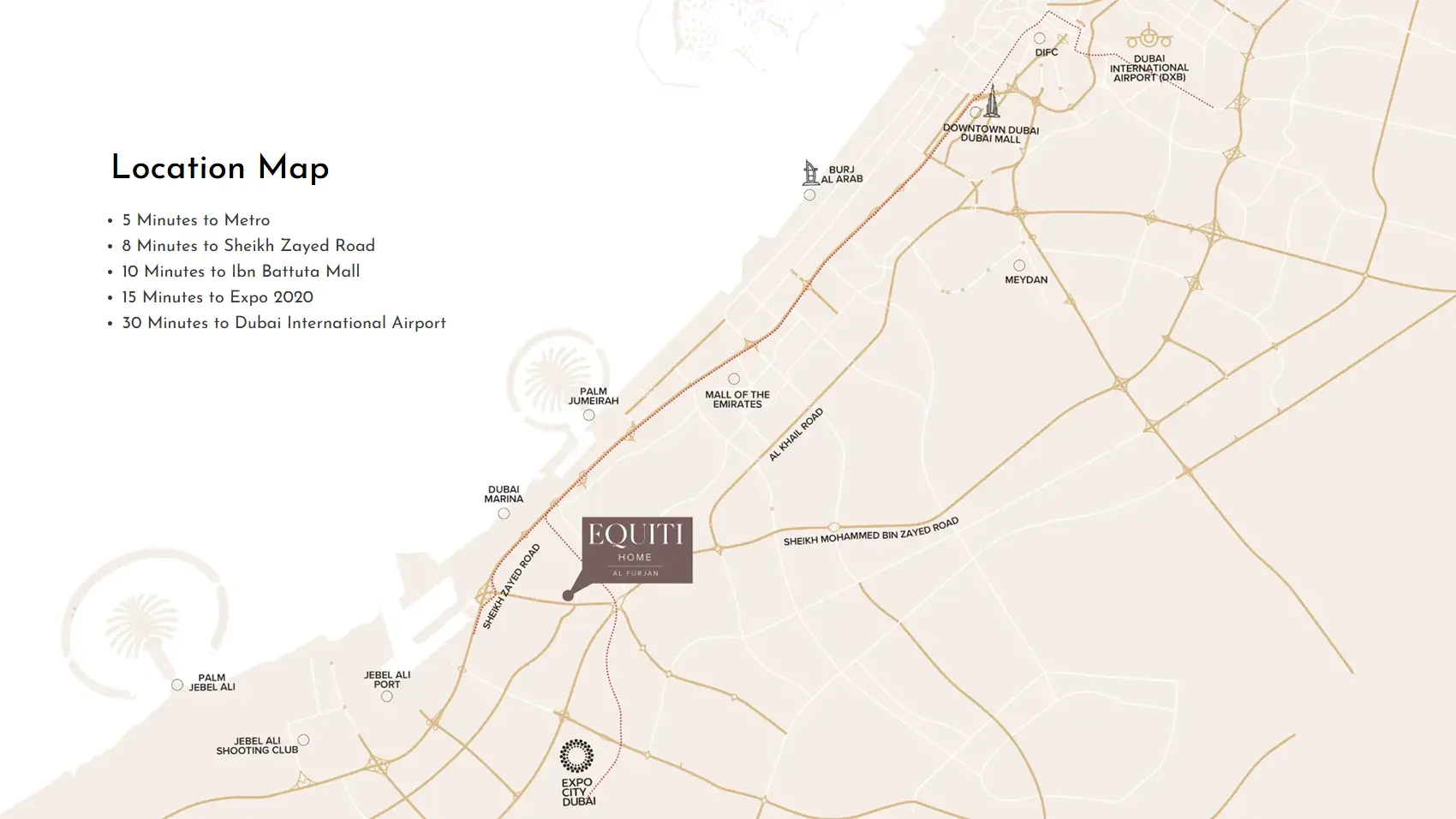 Equiti Home at Al Furjan location map