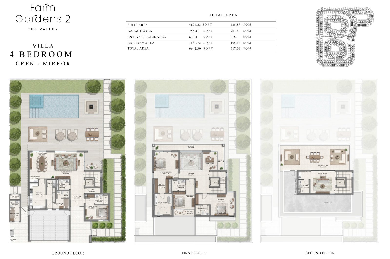 4 Bedrooms + Maid floor plan