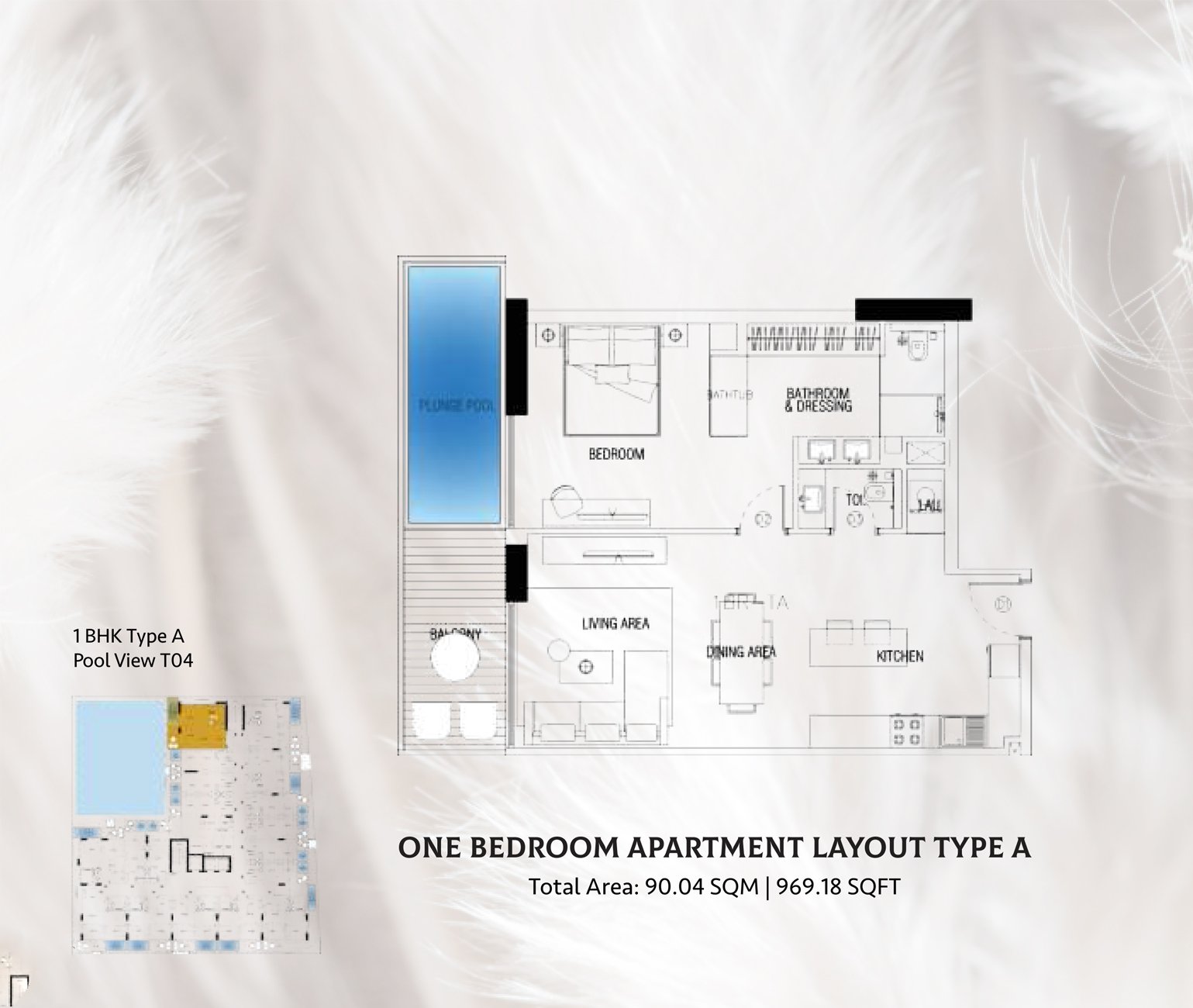 1 Bedroom floor plan