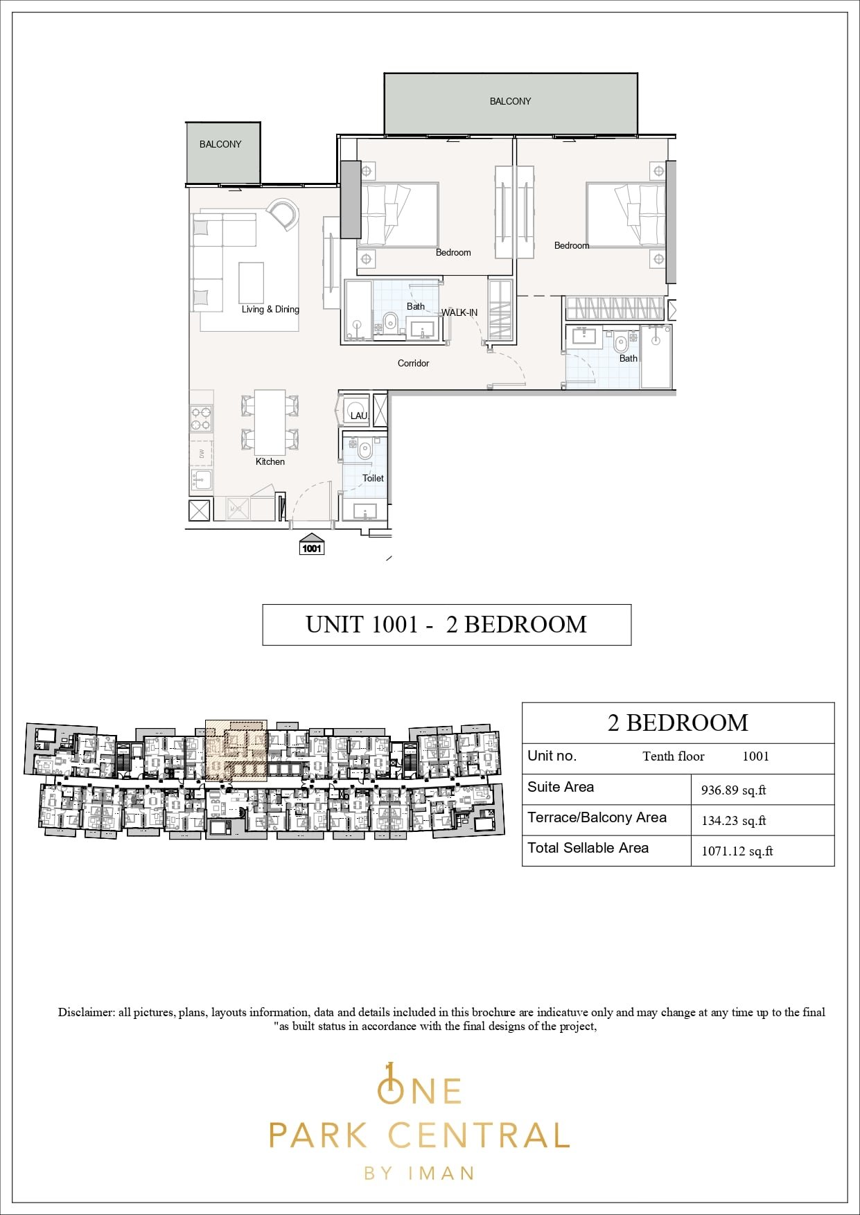 2 Bedrooms floor plan