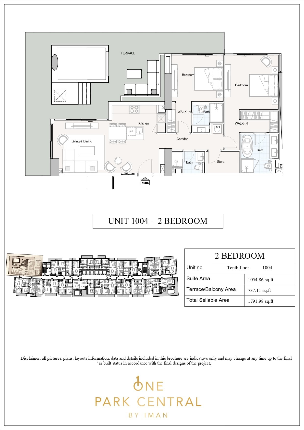 2 Bedrooms floor plan