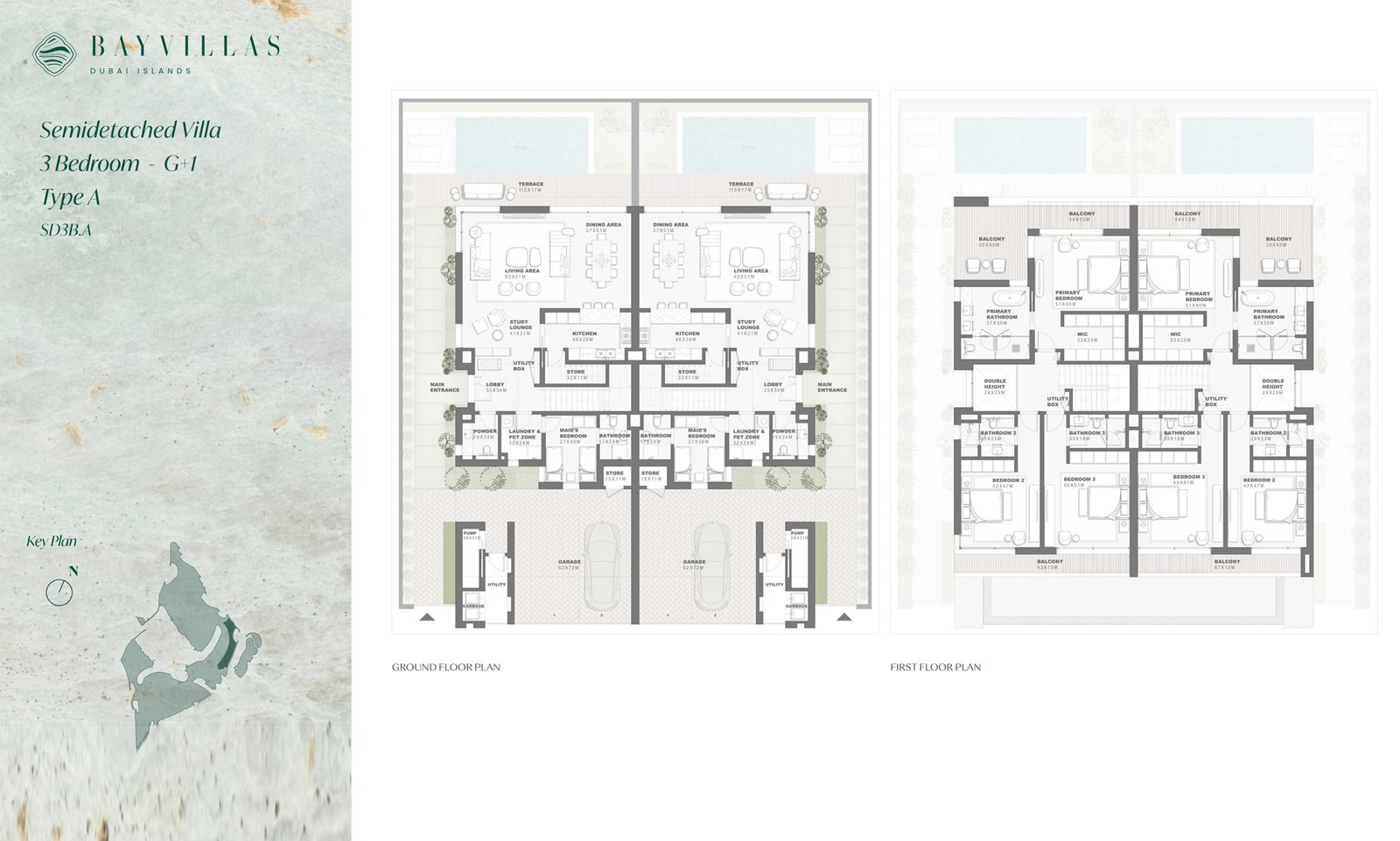3 Bedrooms + Maid floor plan