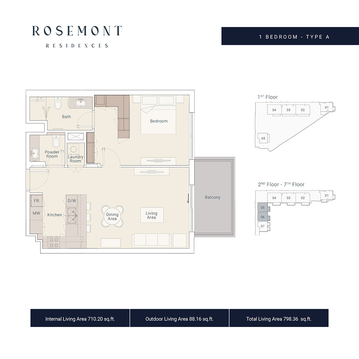 1 Bedroom floor plan