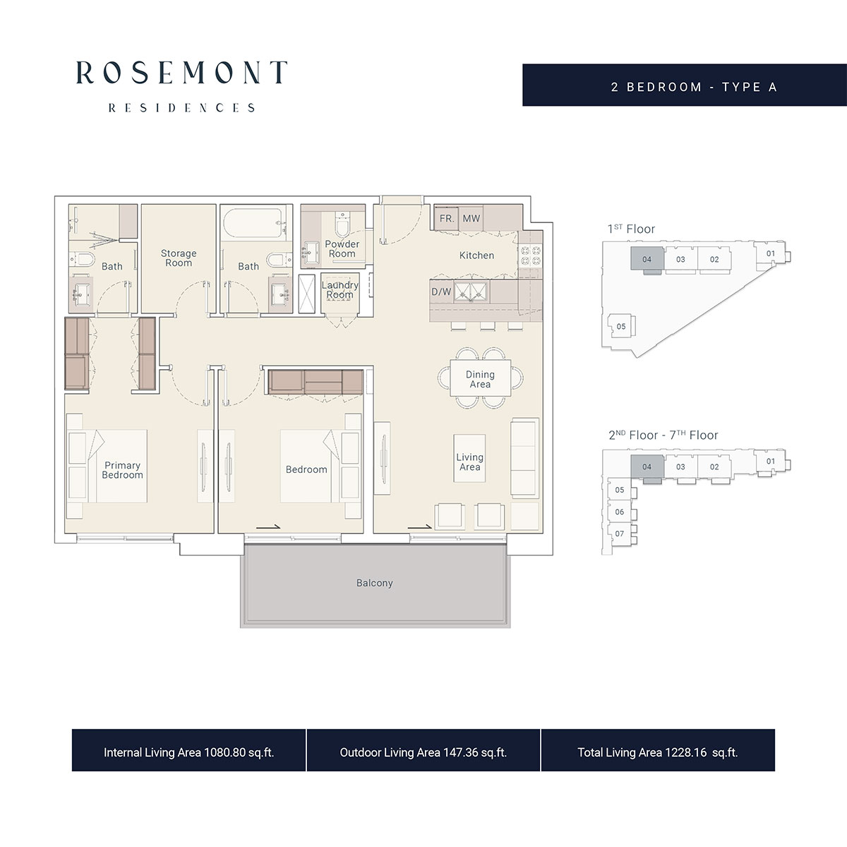 2 Bedroom floor plan