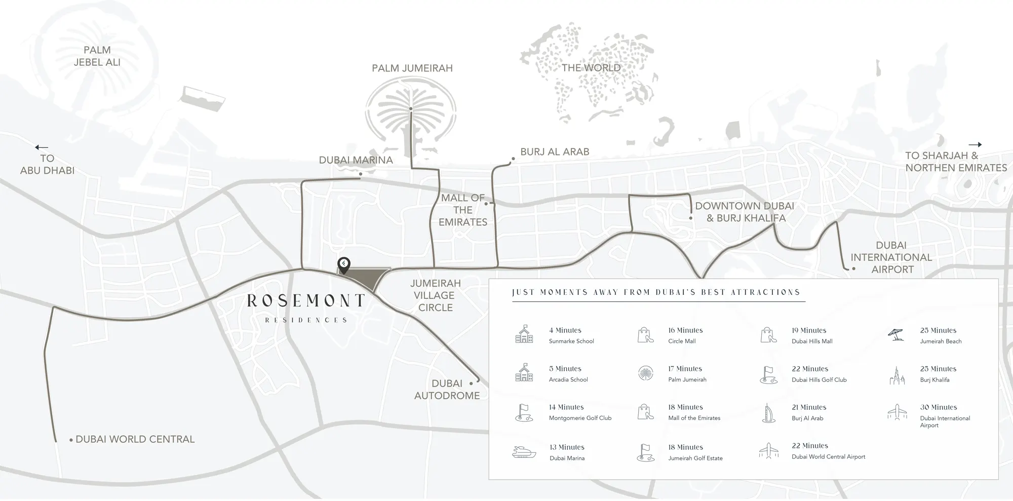 Ellington Rosemont Residences location map