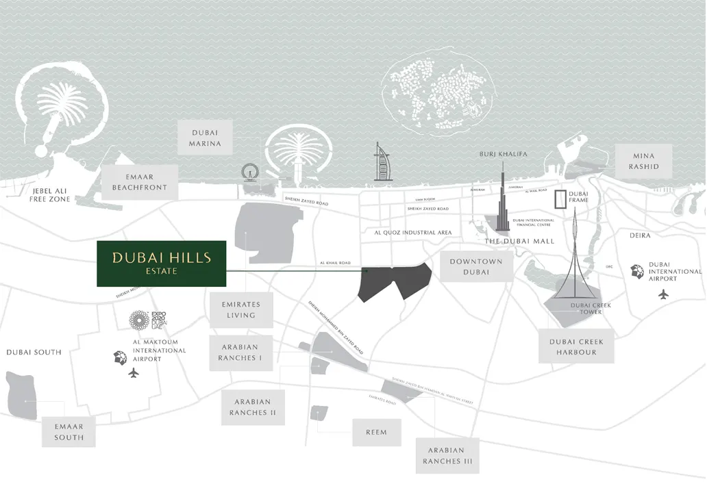 Emaar Parkside Hills location map