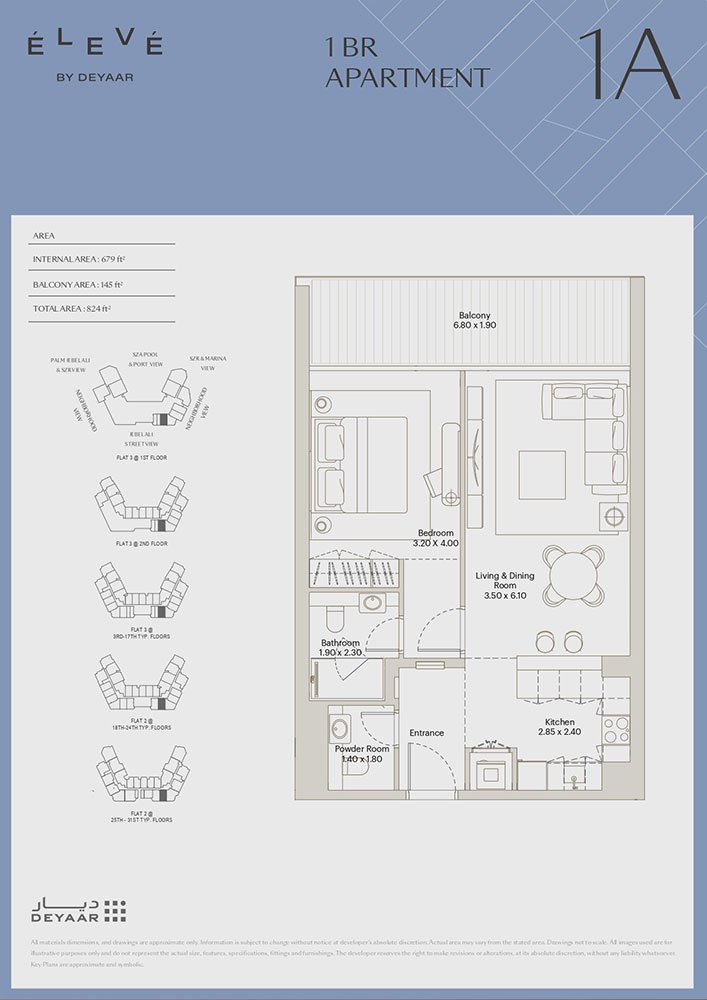 1 Bedroom floor plan