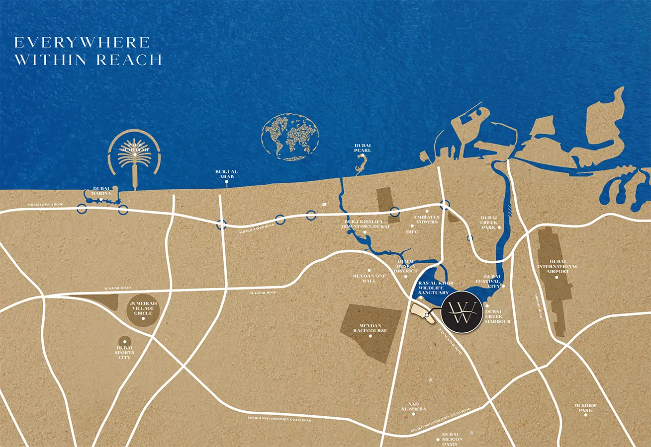 The Waterway location map