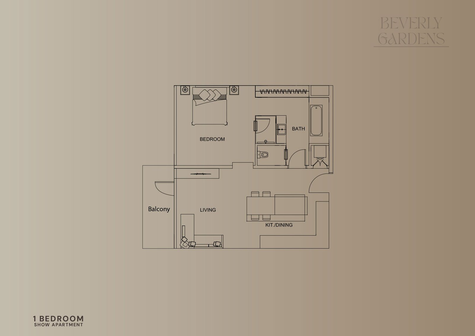 1 Bedroom floor plan