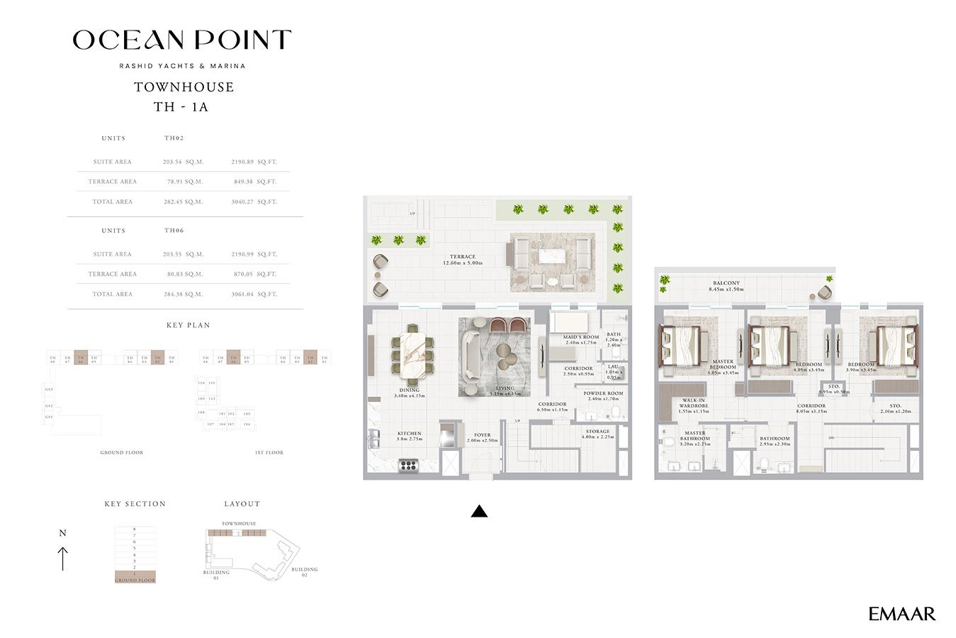 Emaar Ocean Point Mina Rashid floor plan