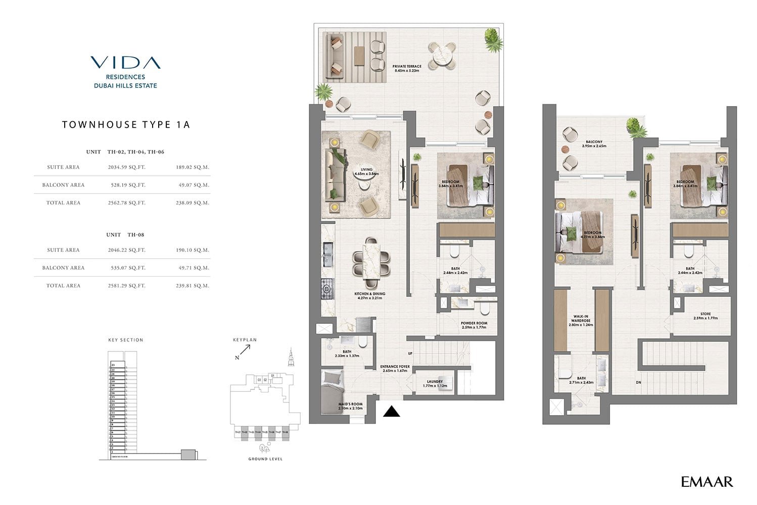 3 Bedrooms + Maid floor plan