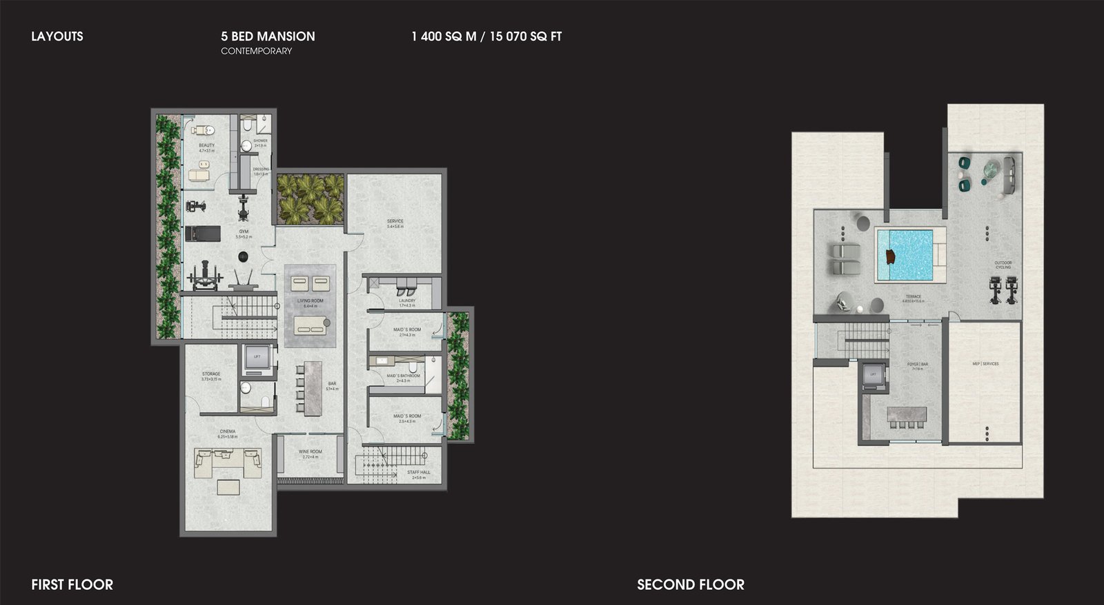 5 Bedrooms floor plan