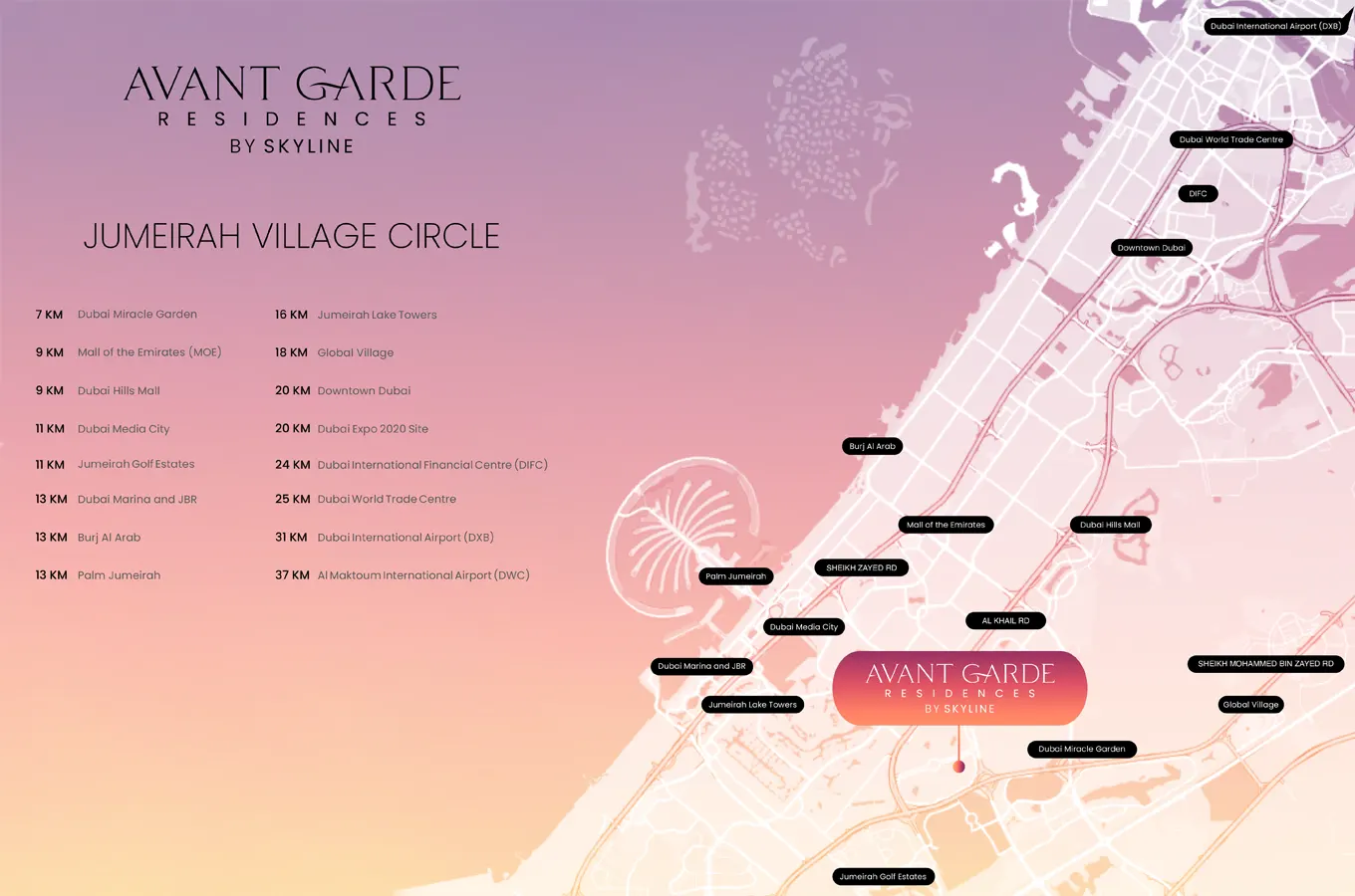 Avant Garde Residences by Skyline location map