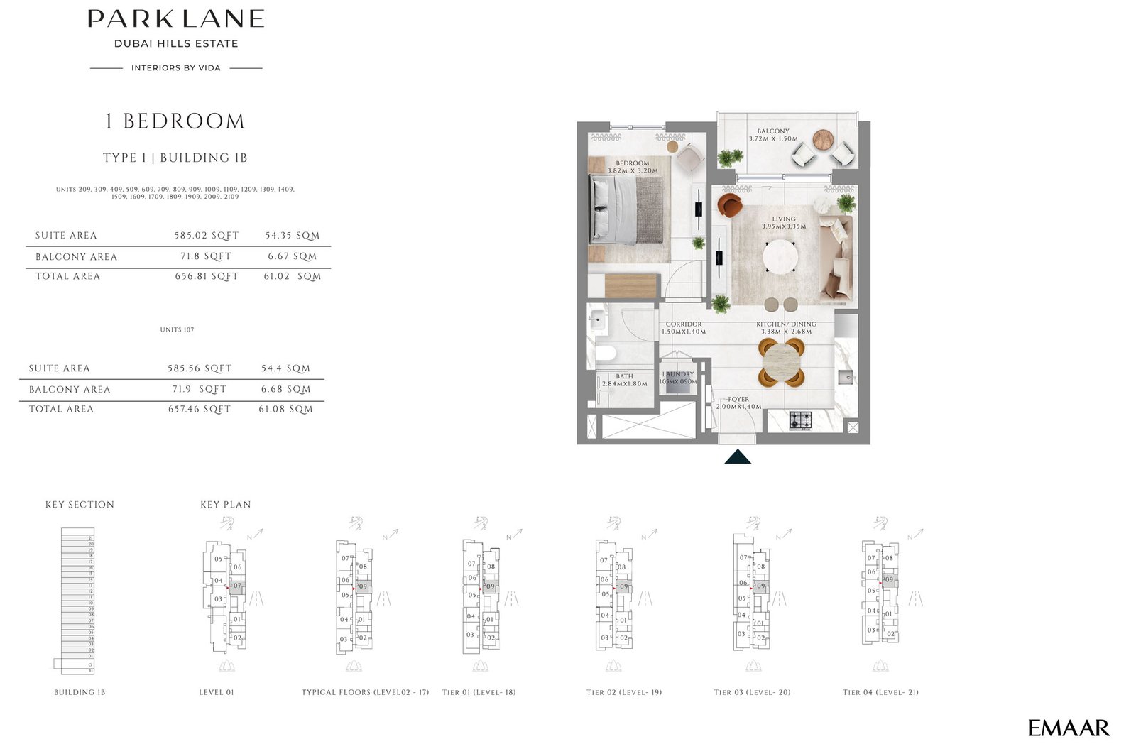 1 Bedroom floor plan