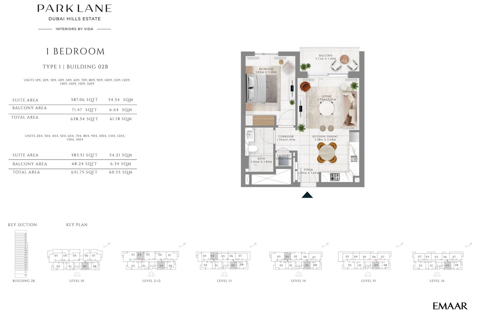 1 Bedroom floor plan