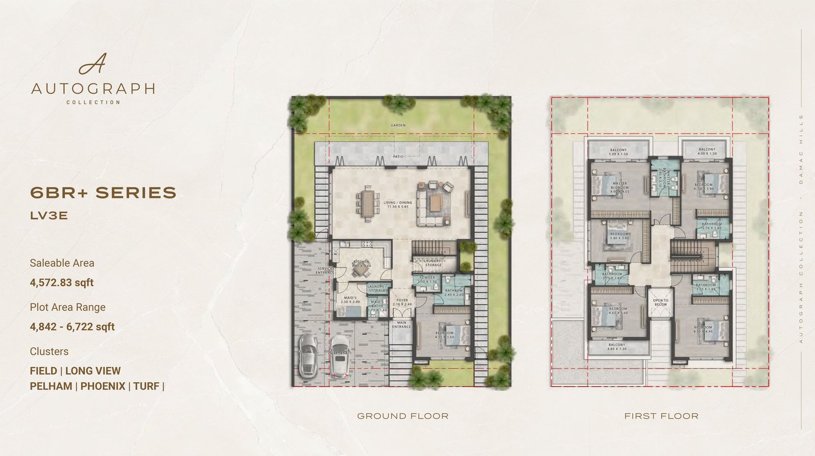 6 Bedrooms + Maid floor plan
