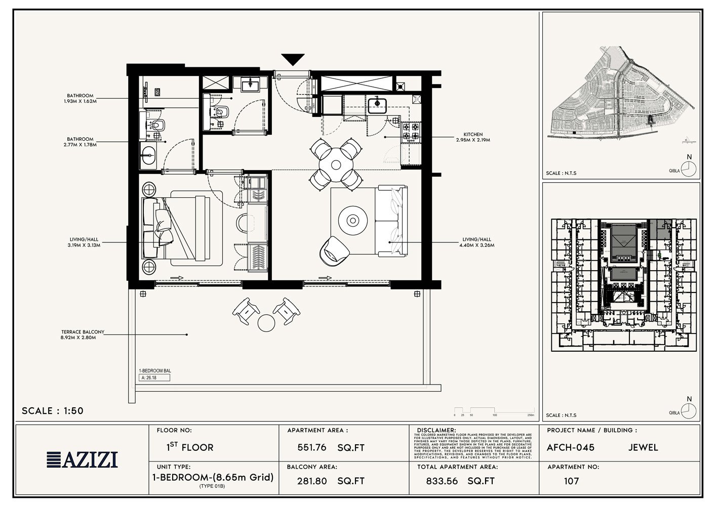 1 Bedroom floor plan