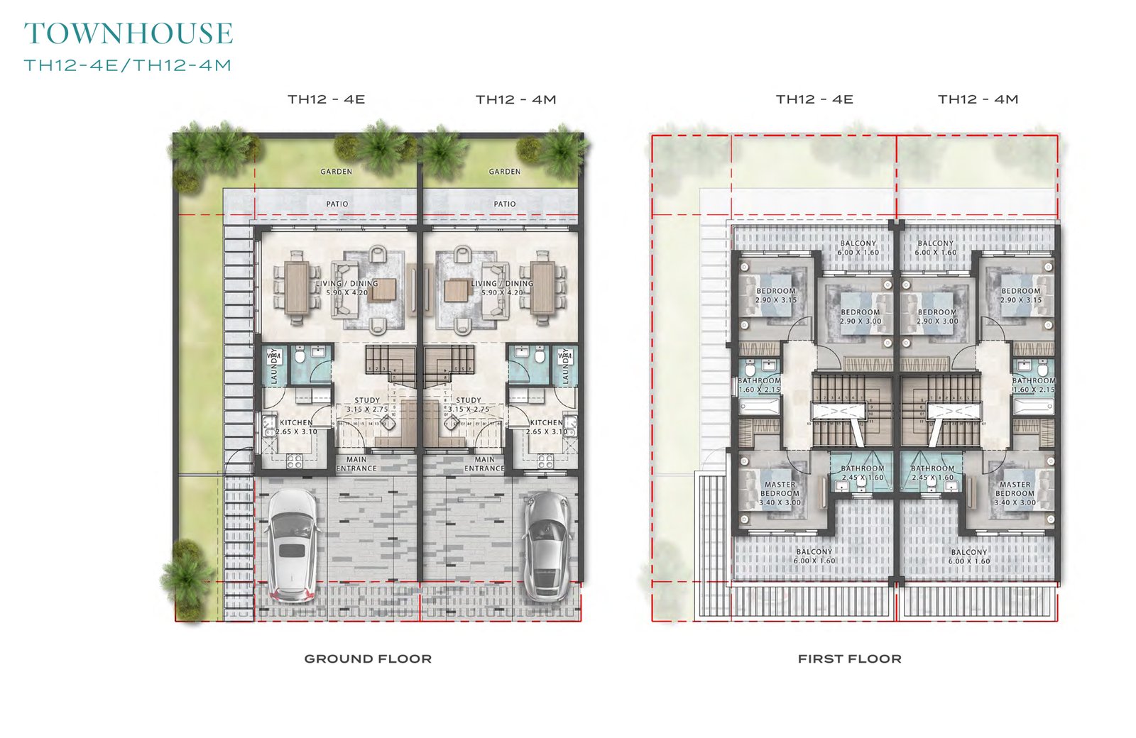 4 Bedrooms + Study floor plan