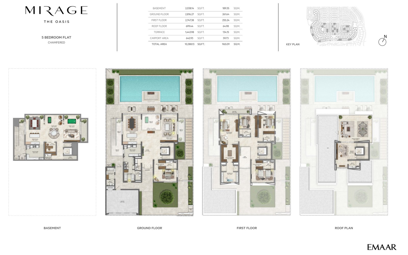 5 Bedrooms + Maid floor plan