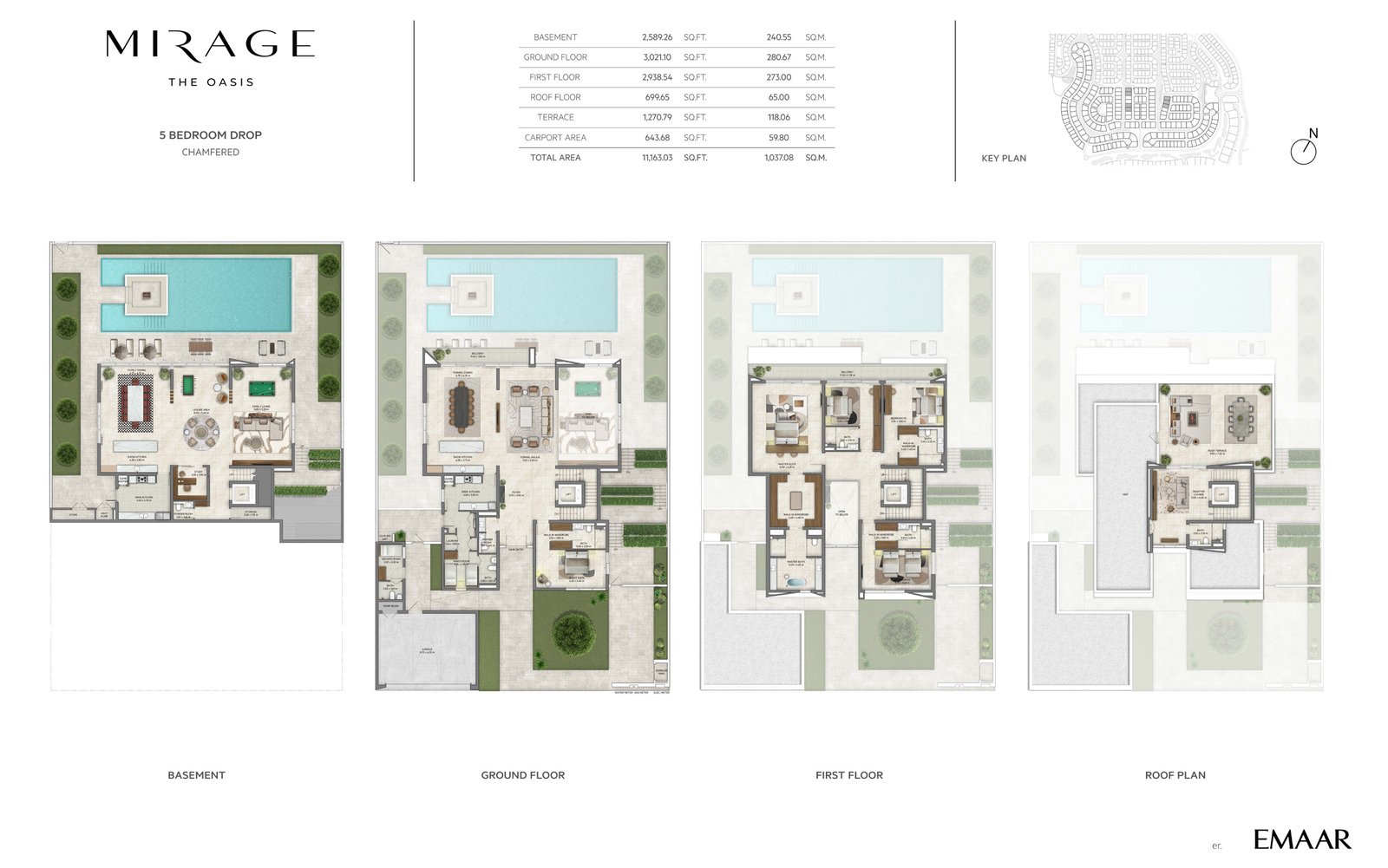 5 Bedrooms + Maid floor plan