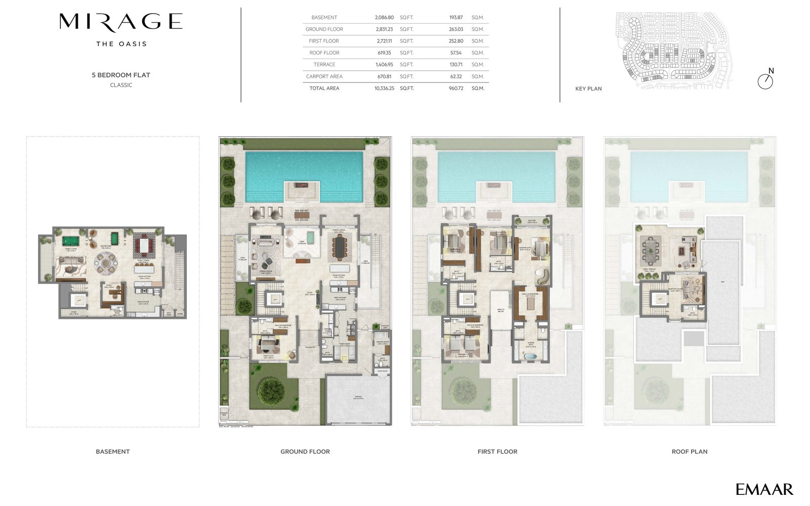 5 Bedrooms + Maid floor plan