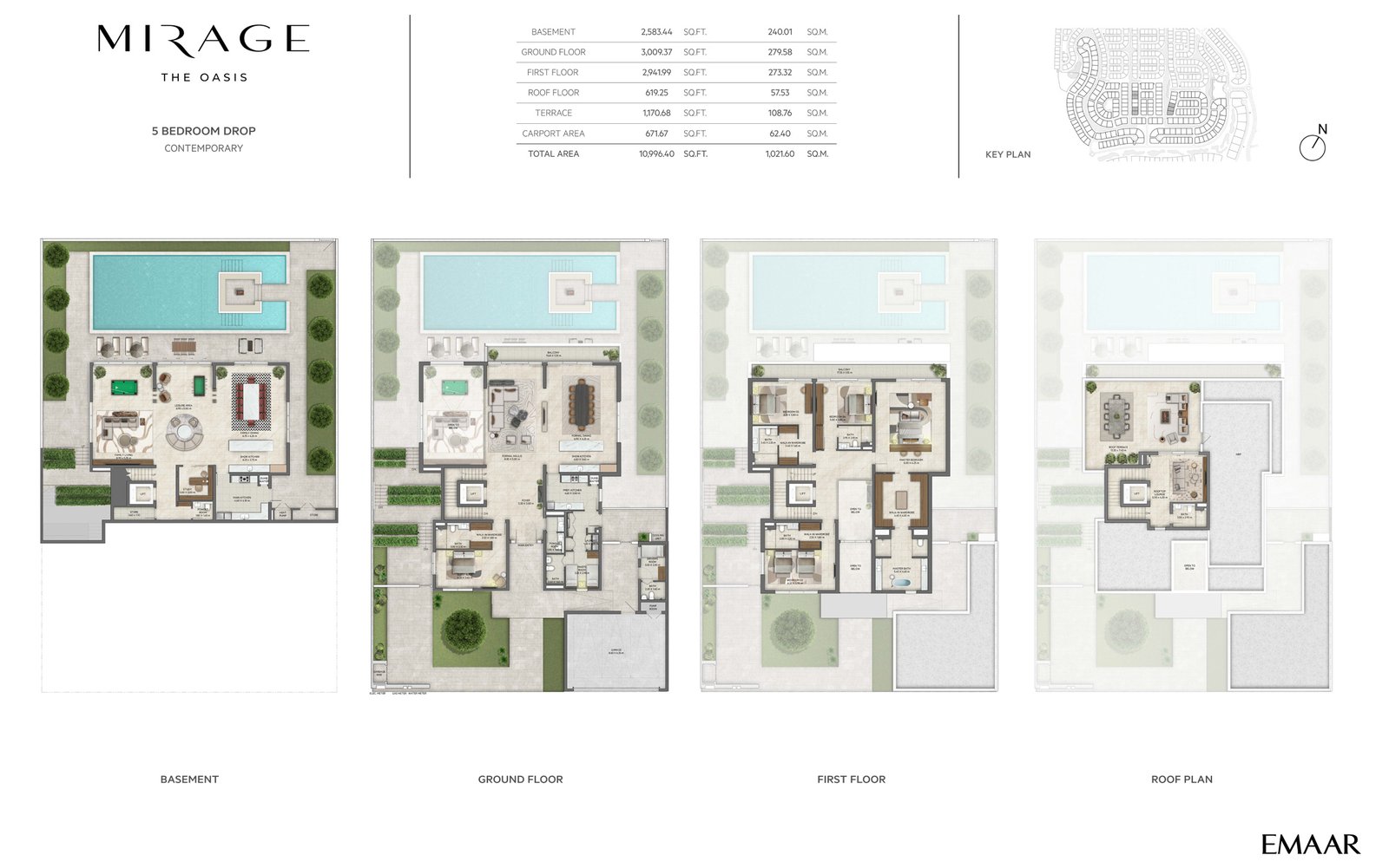 5 Bedrooms + Maid floor plan
