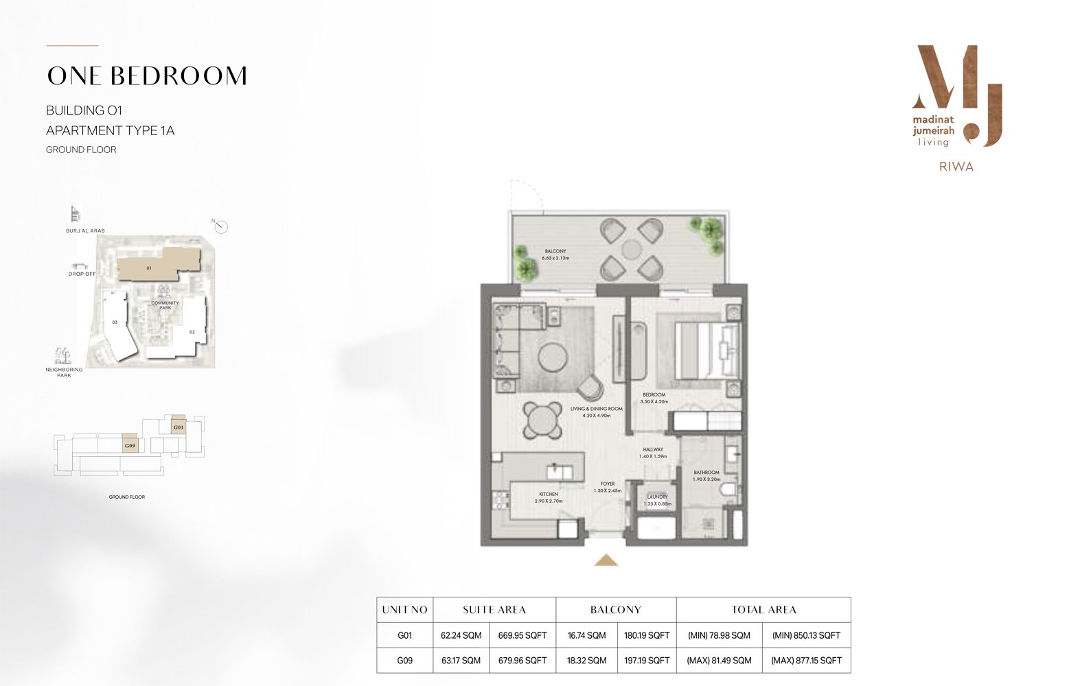 1 Bedroom floor plan