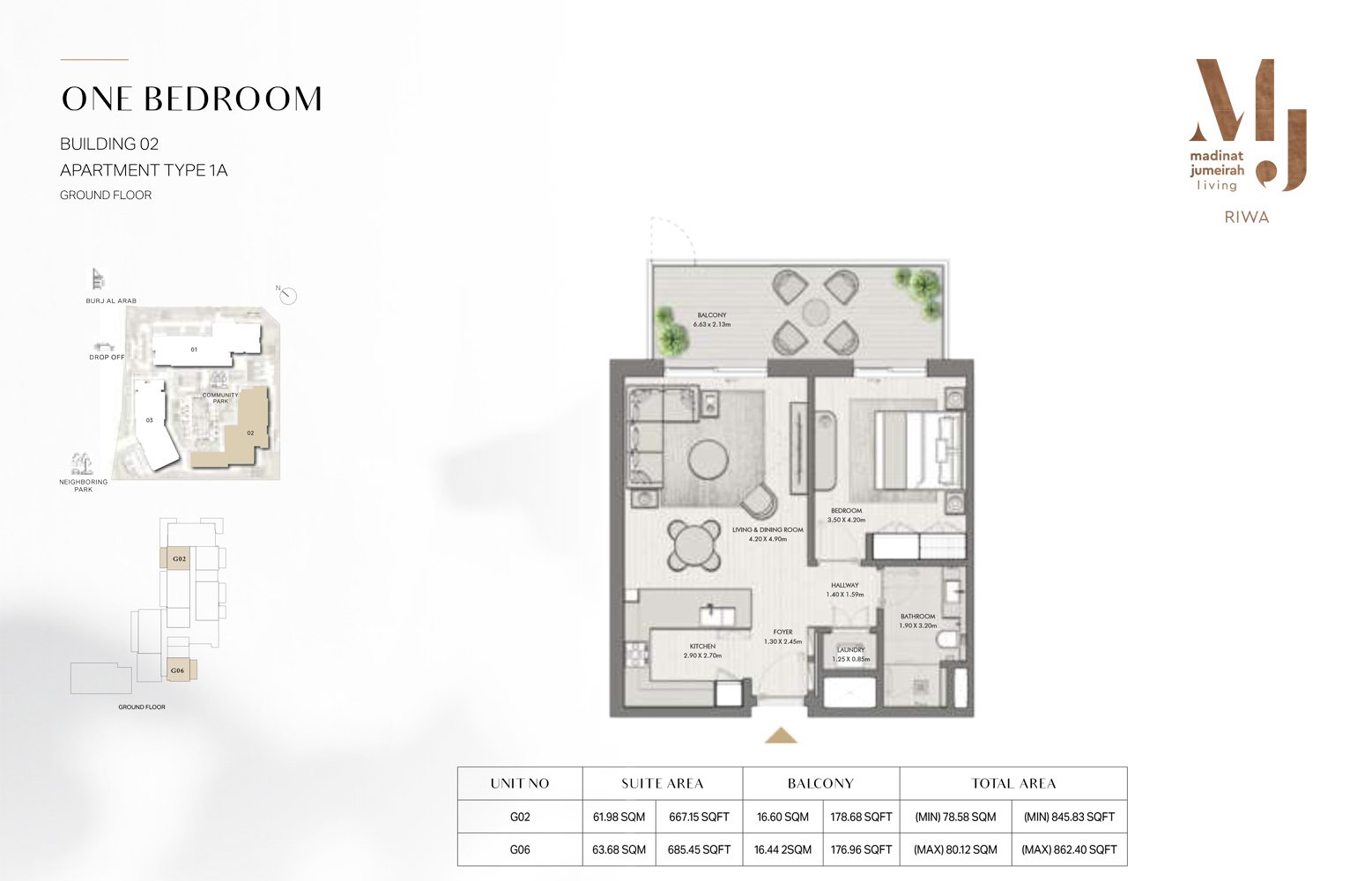1 Bedroom floor plan