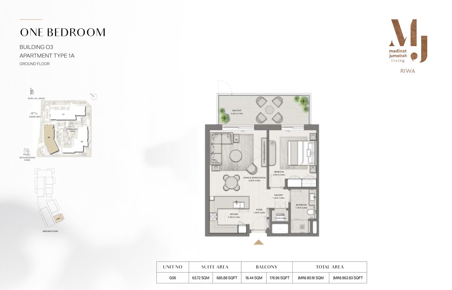 1 Bedroom floor plan