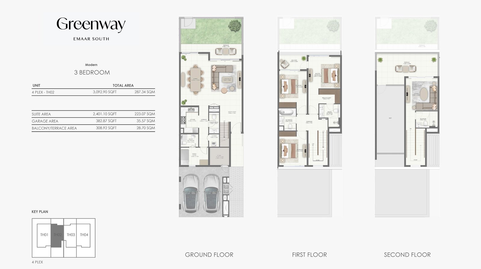 3 Bedrooms + Maid floor plan