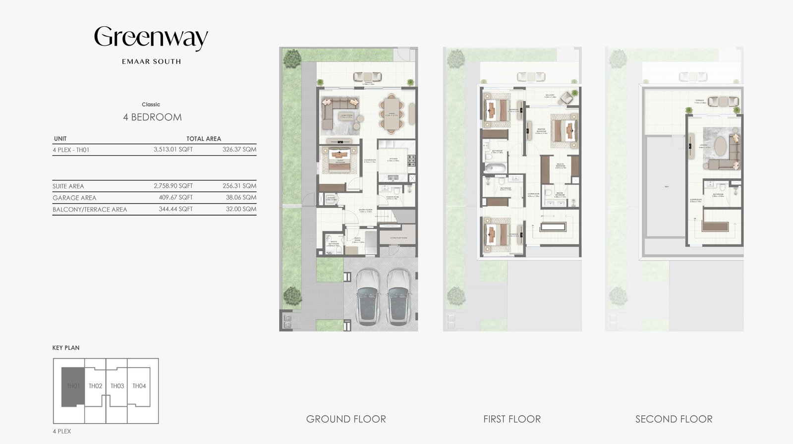 4 Bedrooms + Maid floor plan