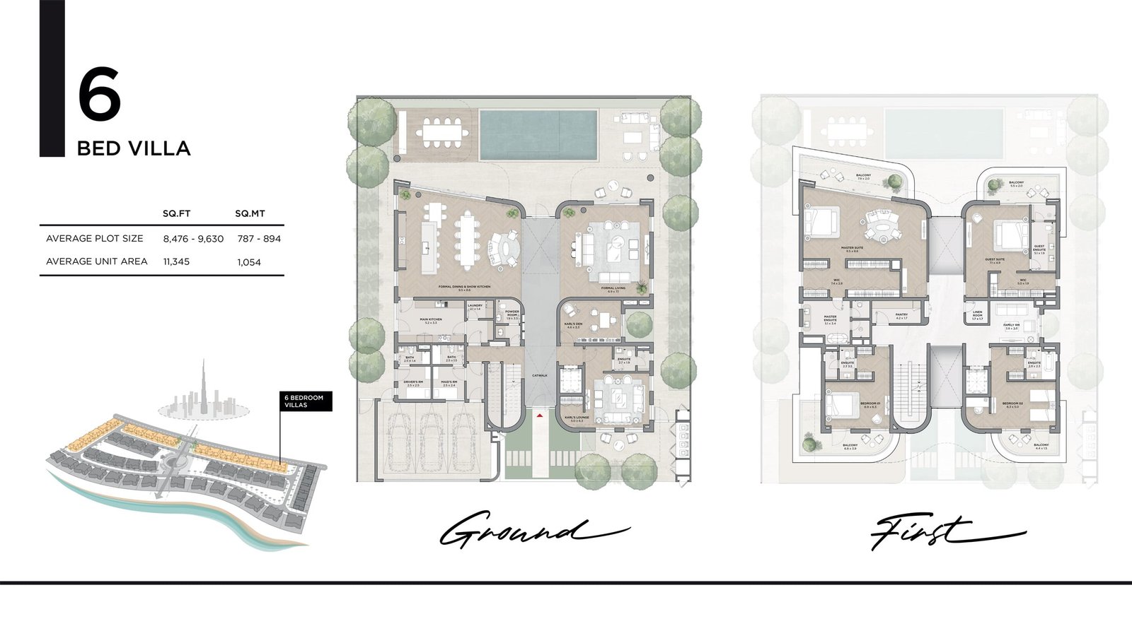 6 Bedrooms + Maid floor plan