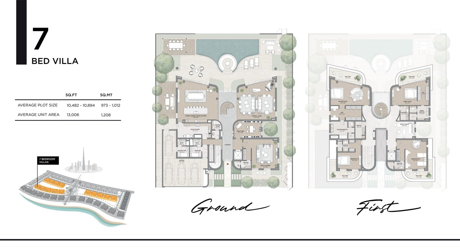 7 Bedrooms + Maid floor plan