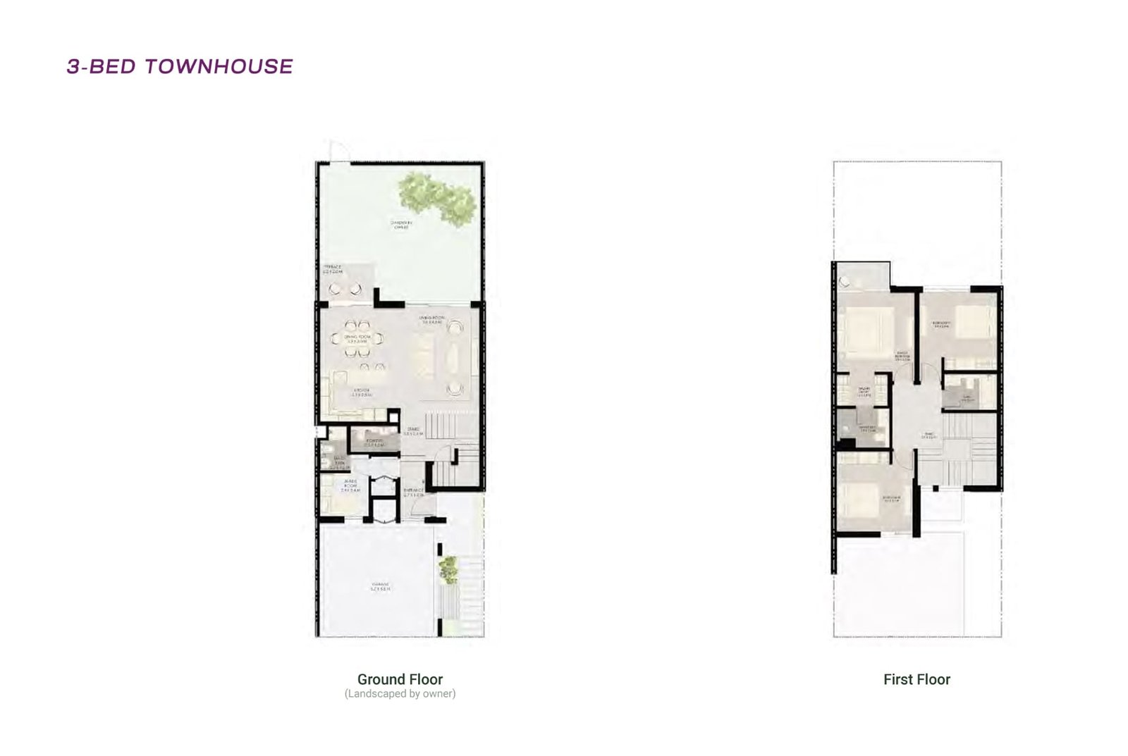 3 Bedrooms + Maid floor plan