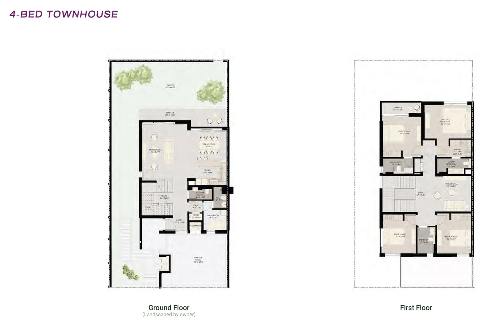 4 Bedrooms + Maid floor plan